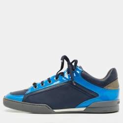 Versace Black Mesh And Leather Chain Reaction Sneakers Size