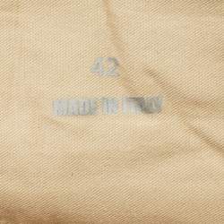 Pre Owned Versace White Canvas Greca Medusa Logo Patch High Top Sneakers Size 42