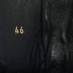 Pre Owned Versace Black Leather Palazzo Slip On Sneakers Size 46