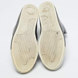 Pre Owned Versace Black Leather Palazzo Slip On Sneakers Size 46