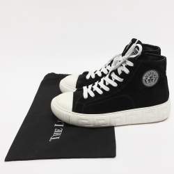 Pre Owned Versace Black Suede High Top Sneakers Size 41