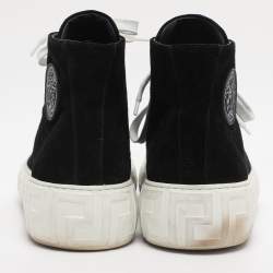 Pre Owned Versace Black Suede High Top Sneakers Size 41