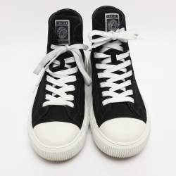 Pre Owned Versace Black Suede High Top Sneakers Size 41