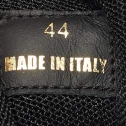 Pre Owned Versace Black/Yellow Canvas and Leather Trigreca Sneakers Size 44