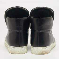 Pre Owned حذاء رياضي فيرساتشي "بالازو" ميدوسا طراز مرتفع من أعلى جلد أسود مقاس 37