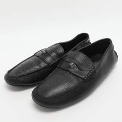 Pre Owned حذاء لوفرز فيرساتشي مادوسا جلد أسود مقاس 42