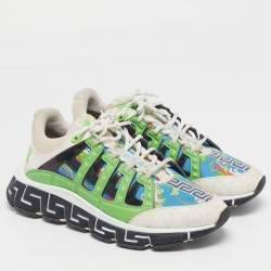 Pre Owned حذاء رياضي فيرساتشي تريغريكا قماش وجلد متعدد الألوان أربطة مقاس 42