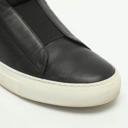 Pre Owned Versace Palazzo Medusa Size 41 Black Leather High Top Sneakers