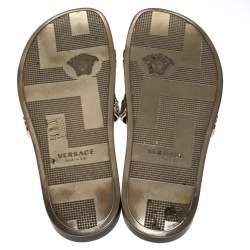 Versace Bronze Rubber Medusa Head Slides Size 43