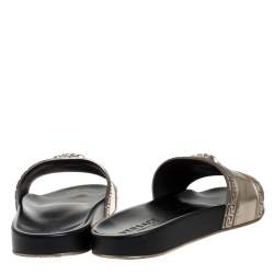 Versace Bronze Rubber Medusa Head Slides Size 43