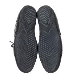 Versace Black Leather Low Top Sneakers Size 44