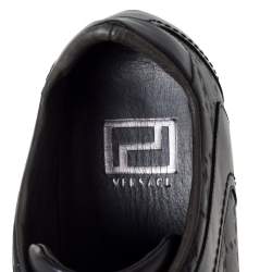 Versace Black Leather Low Top Sneakers Size 44