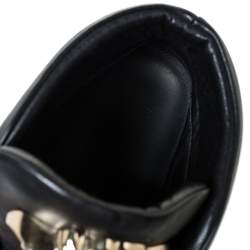 مملوكة مسبقًا Versace Black Leather Palazzo Medusa High Top Sneakers Size 40