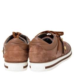 Versace Brown Suede Leather Medusa Low Top Sneakers Size 44