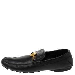 مملوكة مسبقًا حذاء لوفرز فيرساتشي سليب أون تفاصيل ميدوسا جلد أسود مقاس 43