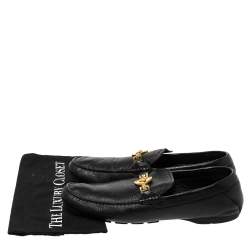 مملوكة مسبقًا حذاء لوفرز فيرساتشي سليب أون تفاصيل ميدوسا جلد أسود مقاس 43