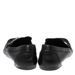 Pre Owned حذاء فرساتشي ميدوسا جلد أسود نمط مموج مقاس 43