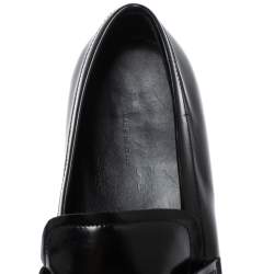 Versace Black Leather Medusa Slip On Loafers Size 43