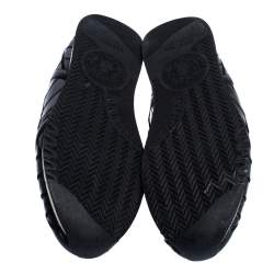 Versace Black Lizard, Ostrich And Croc Medusa Logo Low Top Sneakers Size 44