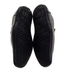 Versace Black Woven Leather Slip On Loafers Size 40