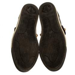 Versace Black Suede And Leather Medusa Low Top Lace Up Sneakers Size 41