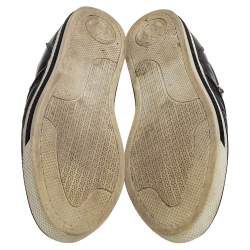 Versace Black Baroque Embroidered Leather Slip On Sneakers Size 41