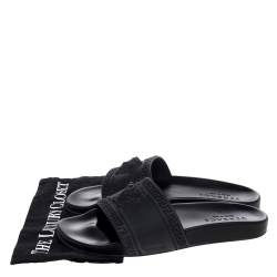 Pre Owned Versace Black Rubber Medusa Head Flat Slides Size 41