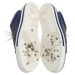 Versace Blue Suede Studded Medusa Low Top Sneakers Size 44.5