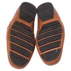 Pre Owned حذاء لوفرز فيرساتشي سليب أون تفاصيل مادوسا جلد بني مقاس 46