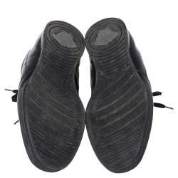 Pre Owned Versace Black Leather Medusa Low Top Sneakers Size 43