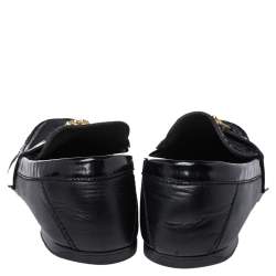 Versace Black Leather And Suede Medusa Loafers Size 44
