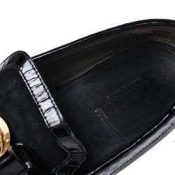 Versace Black Leather And Suede Medusa Loafers Size 44