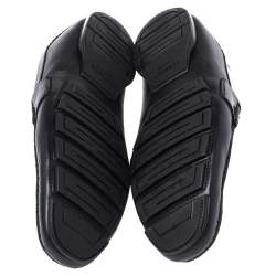 Versace Black Leather And Suede Medusa Loafers Size 44