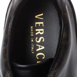 Versace Multicolor Leopard Printed Coated Canvas and Leather Medusa Trainer Sneakers Size 42