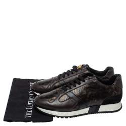 Versace Multicolor Leopard Printed Coated Canvas and Leather Medusa Trainer Sneakers Size 42