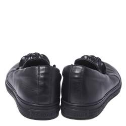 Versace Black Leather Medusa Slip-On Low Top Sneakers Size 40