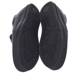 Versace Black Leather Medusa Slip-On Low Top Sneakers Size 40