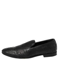 Versace Black Leather Smoking Slippers Size 42