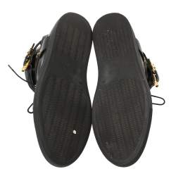 Versace Black Leather Medusa High-Top Sneakers Size 45.5