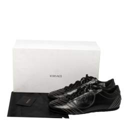 Versace Black Leather Low Top Sneakers Size 40
