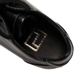 Versace Black Leather Low Top Sneakers Size 40