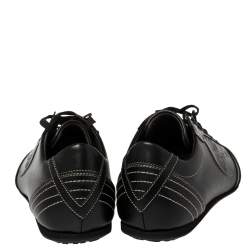 Versace Black Leather Low Top Sneakers Size 40