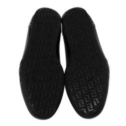 Versace Black Leather Low Top Sneakers Size 40