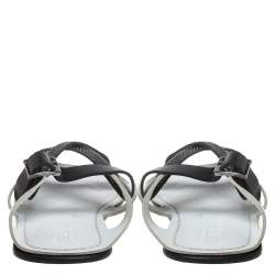 Versace White Leather Crossover Slide Sandals Size 43