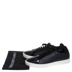 Versace Black Leather Low Top Sneakers Size 44