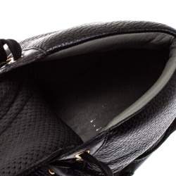 Versace Black Leather And Suede Medusa Strap High Top Sneakers Size 43