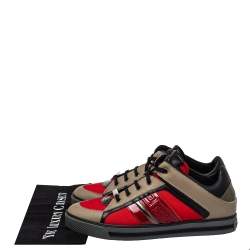 Versace Multicolor Nylon And Leather Low Top Sneakers Size 41