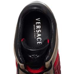 Versace Multicolor Nylon And Leather Low Top Sneakers Size 41