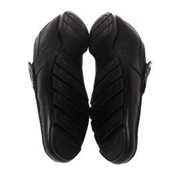 Versace Black Leather Medusa Embellished Slip On Loafers 43