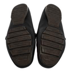 Versace Black Leather Slip On  Loafers Size 43.5